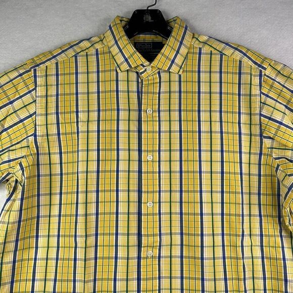 Polo By Ralph Lauren Estate Sport Men’s Size Large Yellow Green Button Shirt - Picture 3 of 10